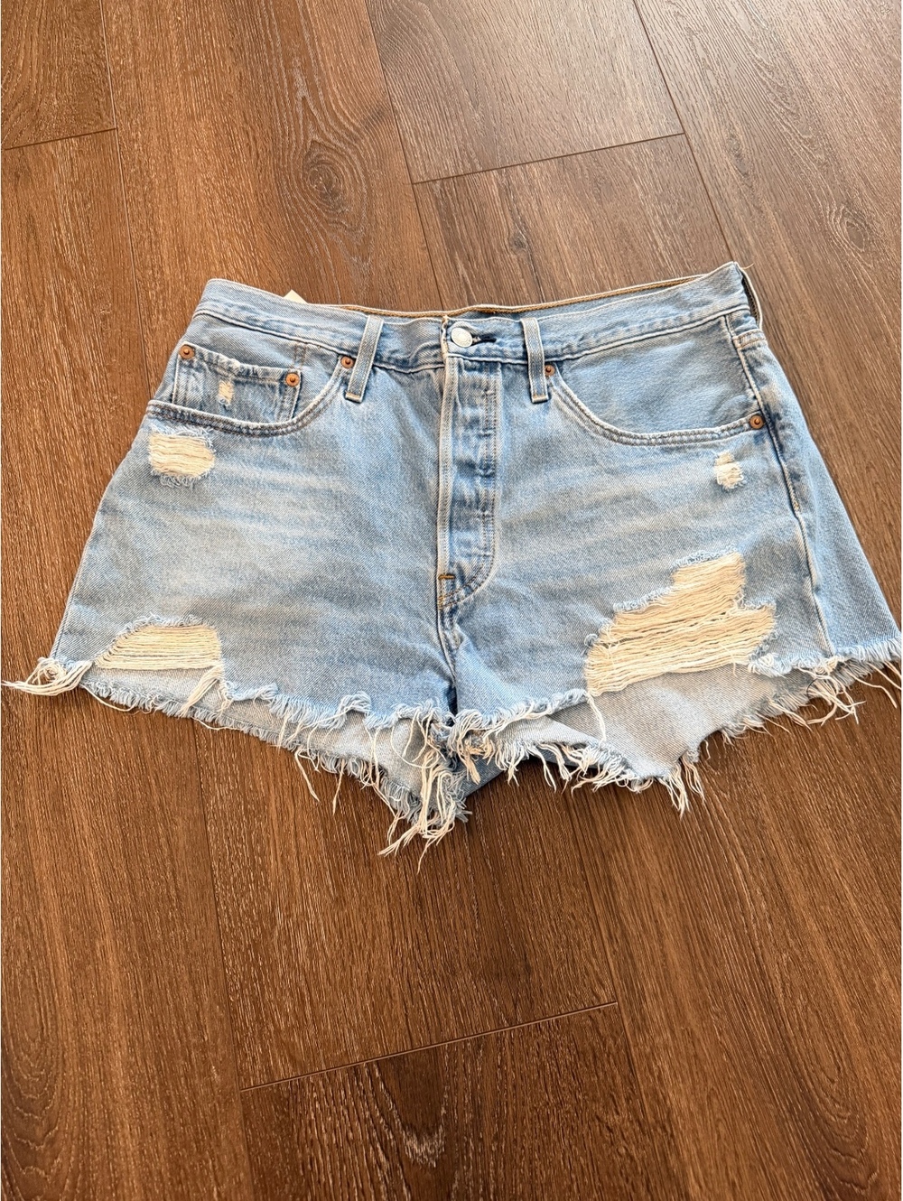 Levi’s 501 Distress Denim Cutoff Shorts; Size 31 - Western; Festival; Frayed